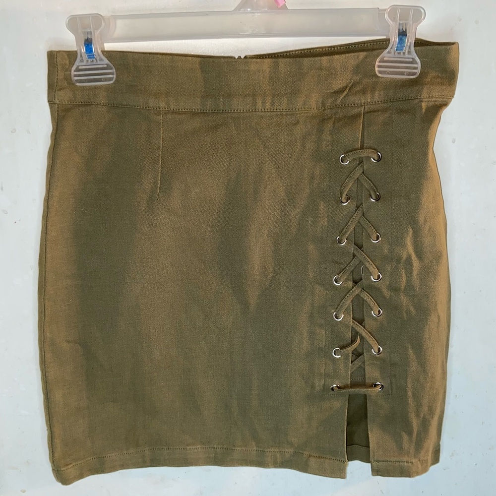 Charlotte Russe Green Pencil Skirt with slit